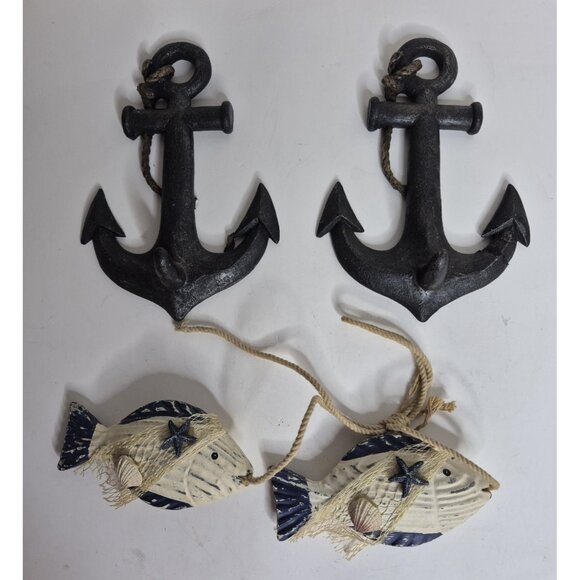 Vintage Trippie's Nautical  Anchors And Distressed Fish Resin - Picture 6 of 15